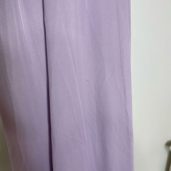 David’s Bridal Iris Long Mesh Dress with Cowl Back Detail Lavender Purple Maxi 4 - Picture 11 of 13